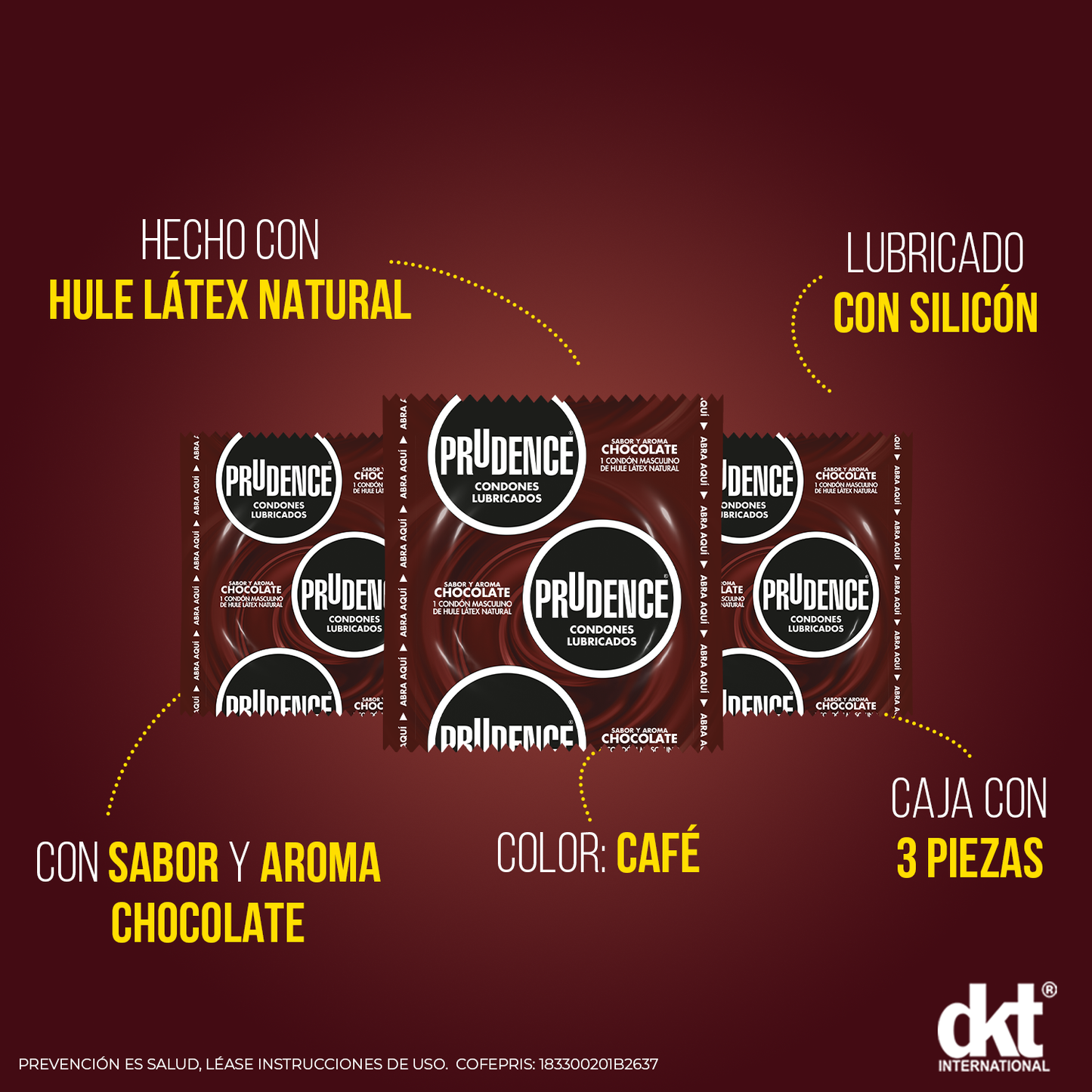PRUDENCE PRESERVATIVOS SABOR CHOCOLATE C/3