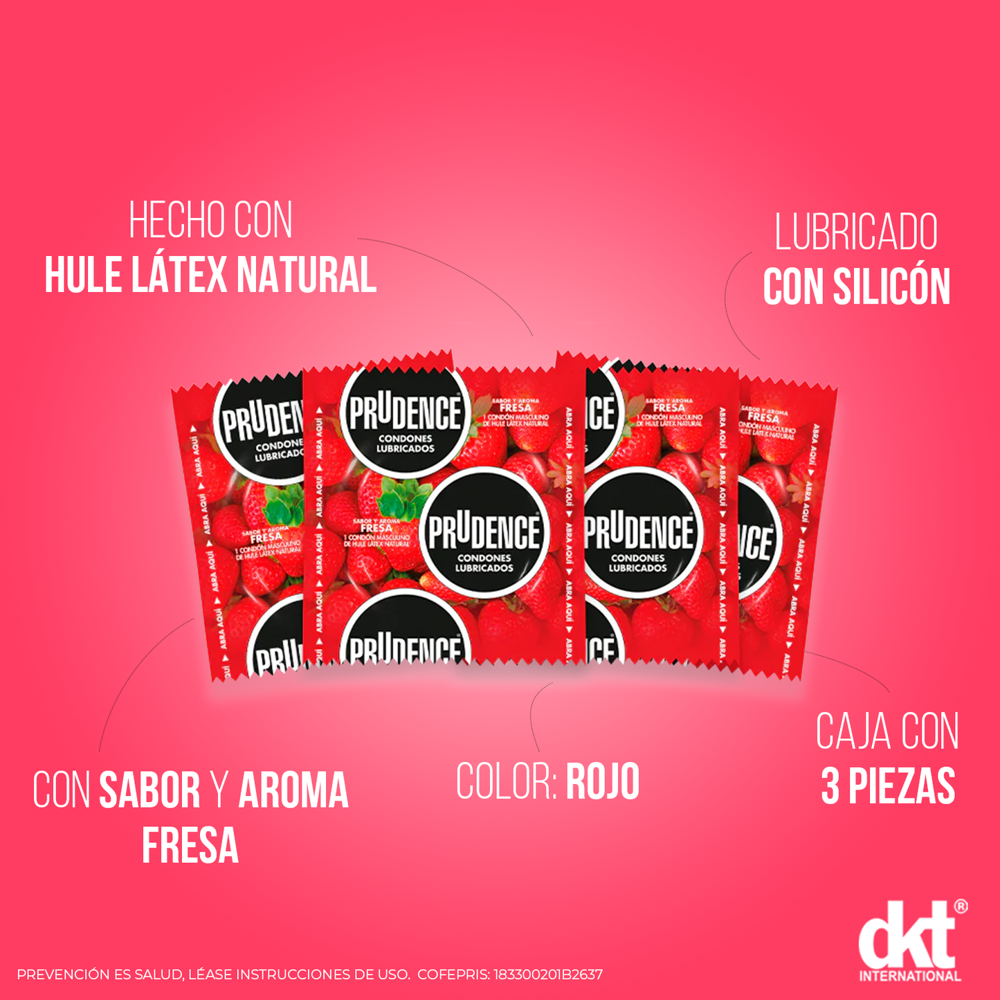 CONDONES CON COLOR, SABOR Y AROMA FRESA C/3