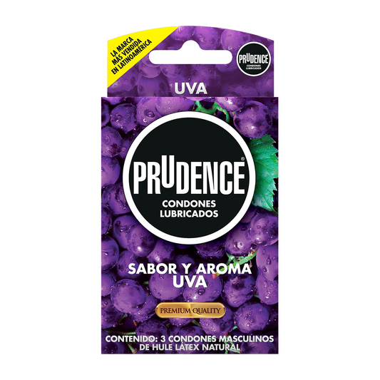 PRUDENCE PRESERVATIVOS SABOR UVA C/3
