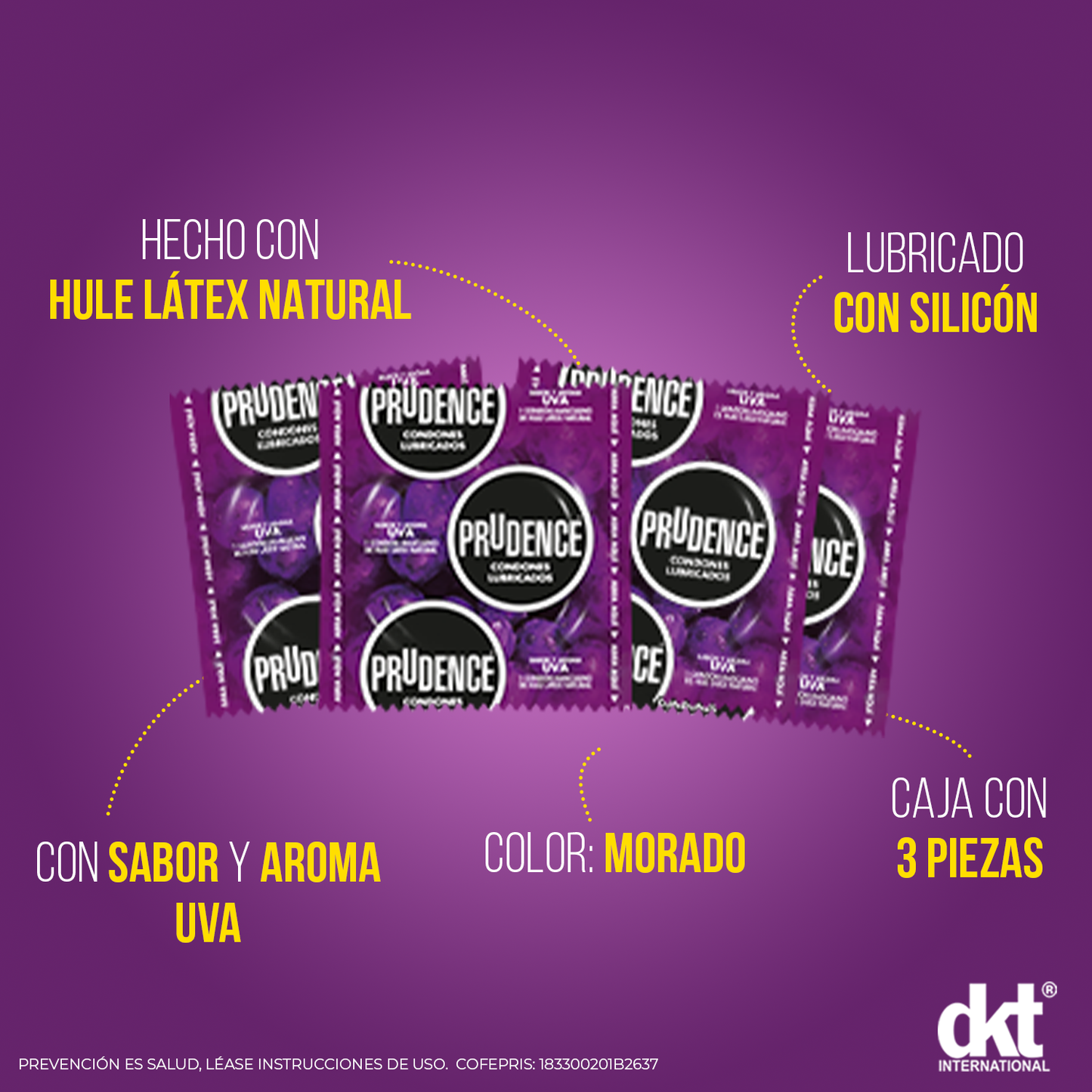 PRUDENCE PRESERVATIVOS SABOR UVA C/3